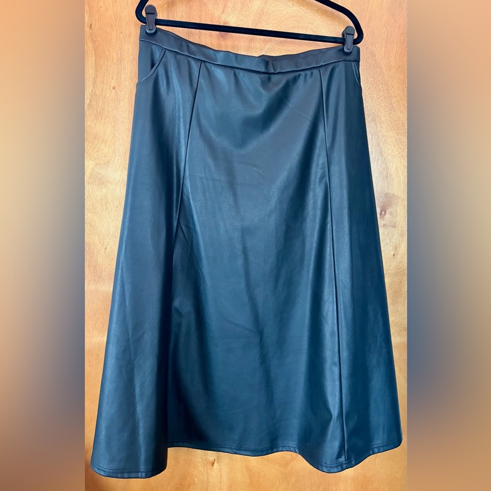 LuLaRoe Black Faux Leather Skirt